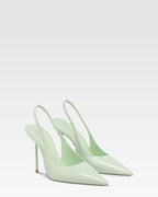 Zapatos con tira trasera en charol verde menta