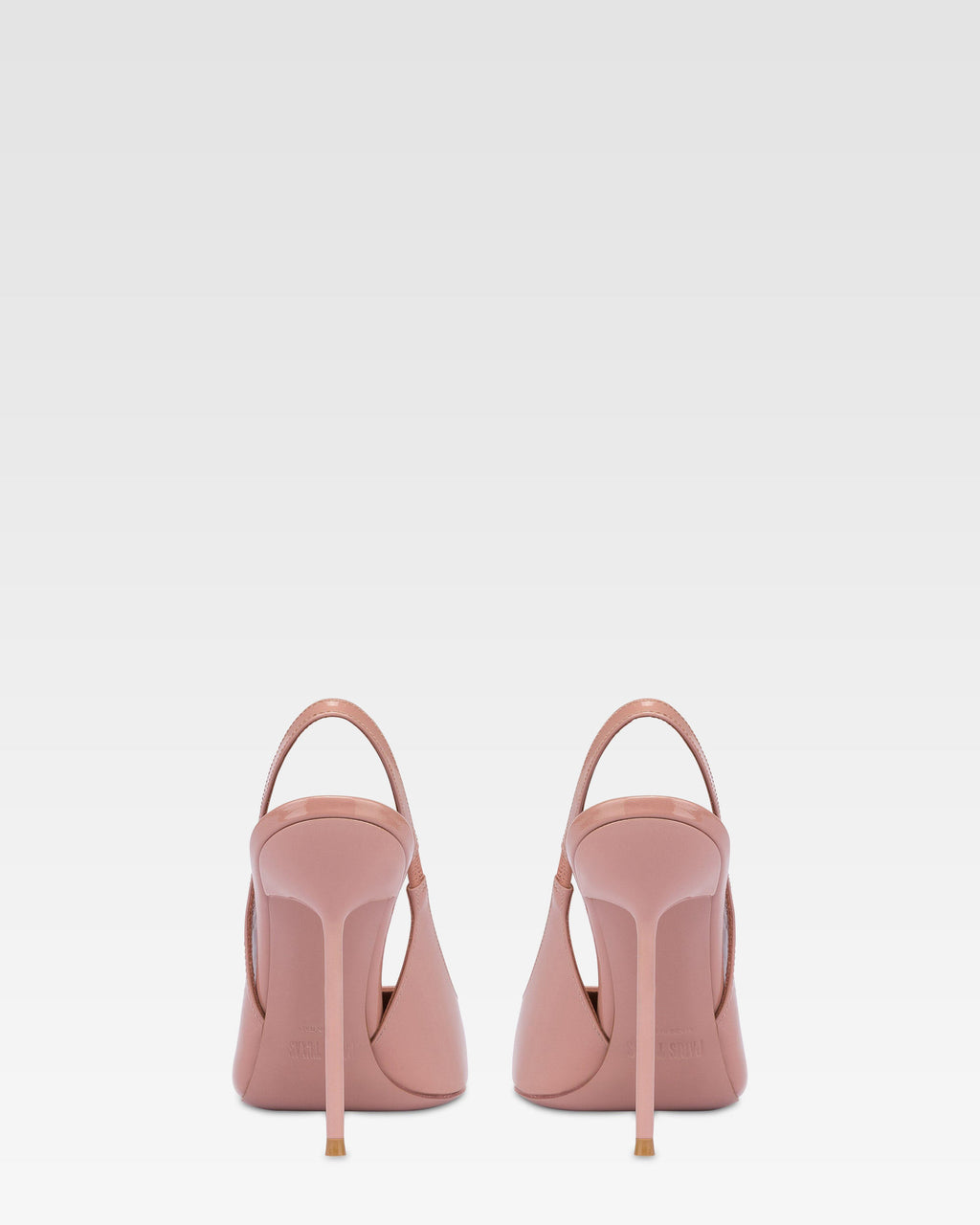 Zapatos destalonados de punta fina en charol color rosa Texas