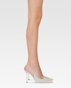 Slingbacks de charol gris