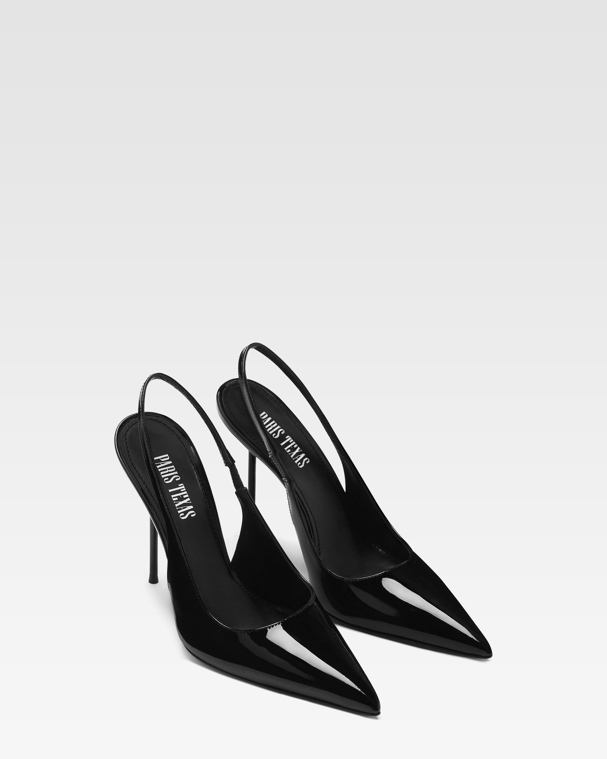 Patent leather slingback
