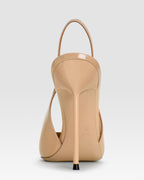 Slingbacks in honey patent leather