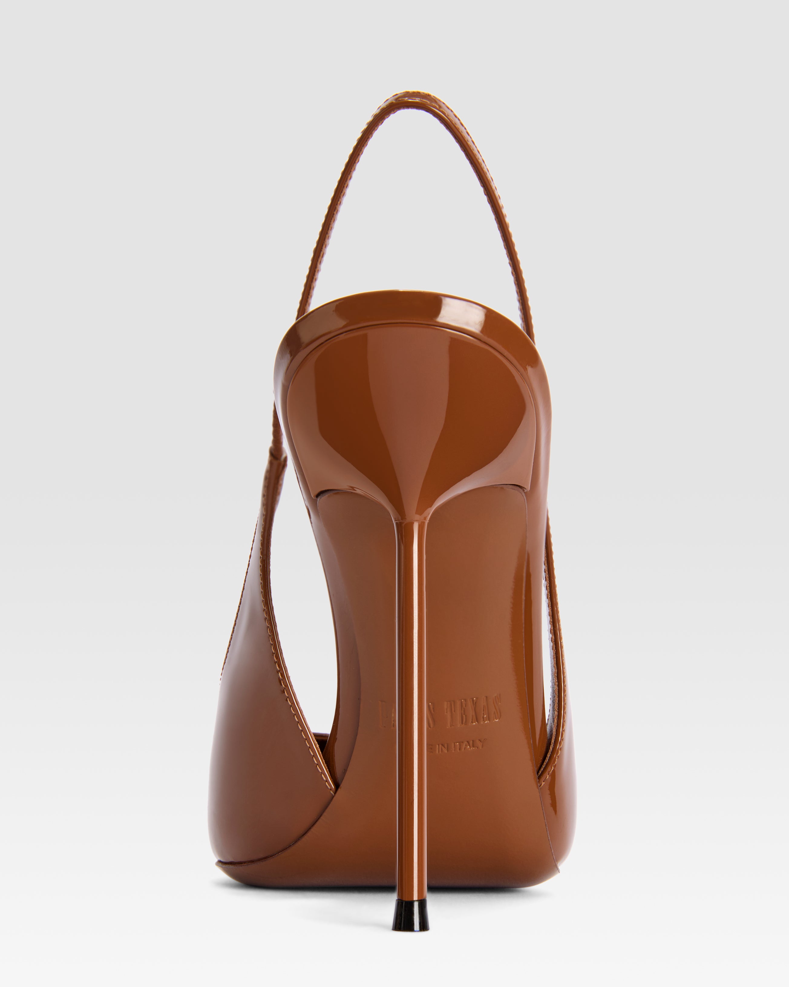 Slingbacks in vernice caffe