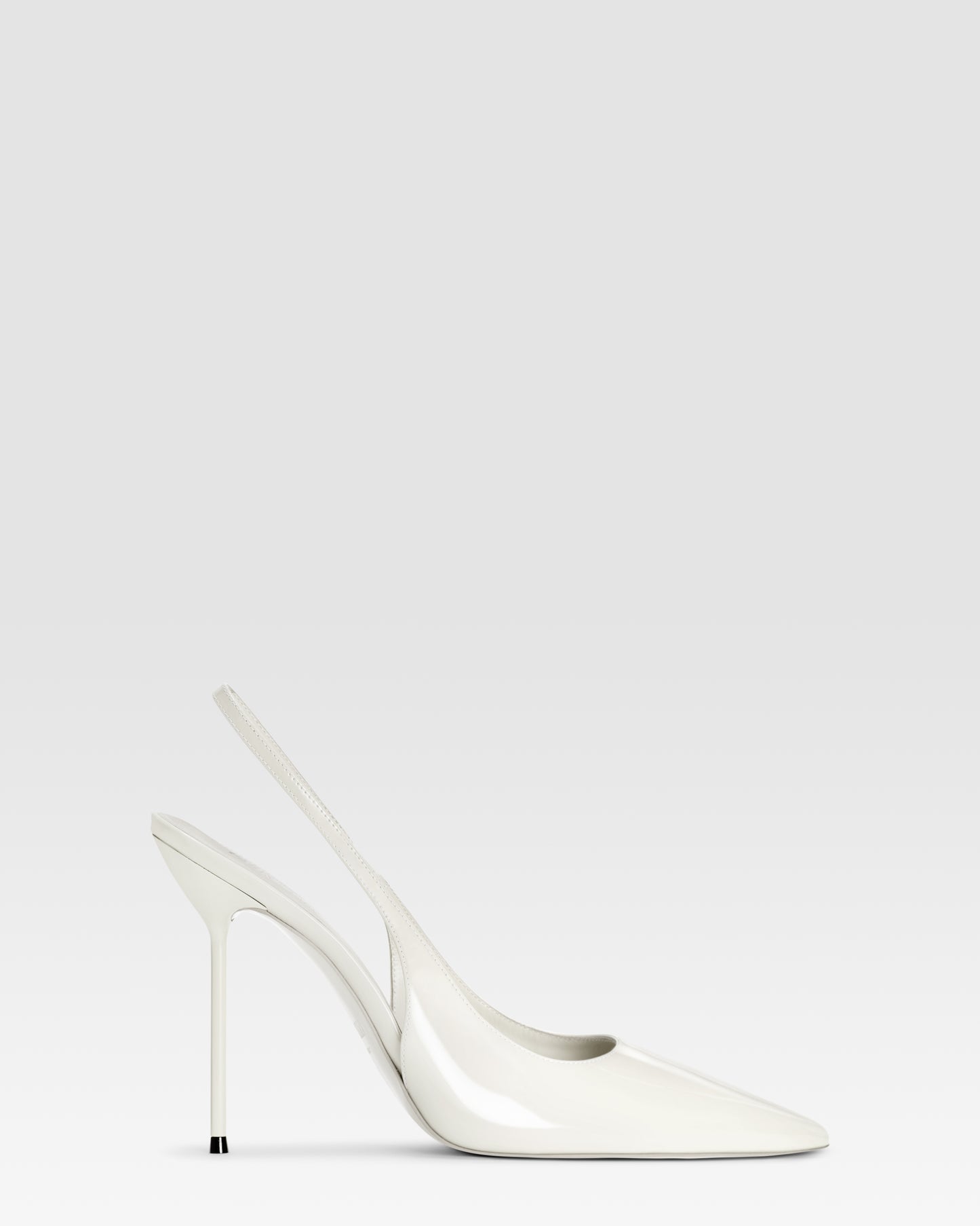 Slingbacks in optic white patent leather