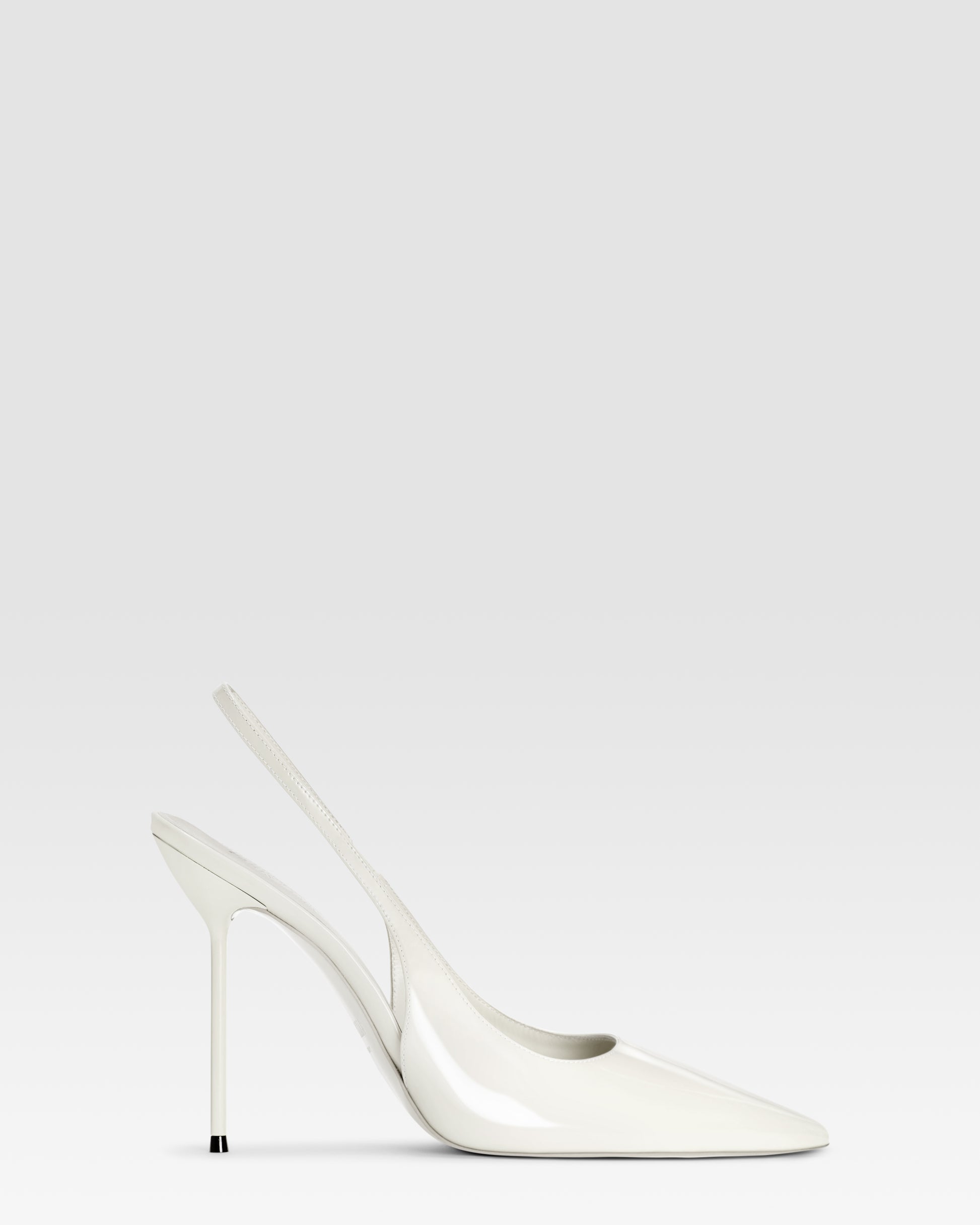 Slingbacks in optic white patent leather