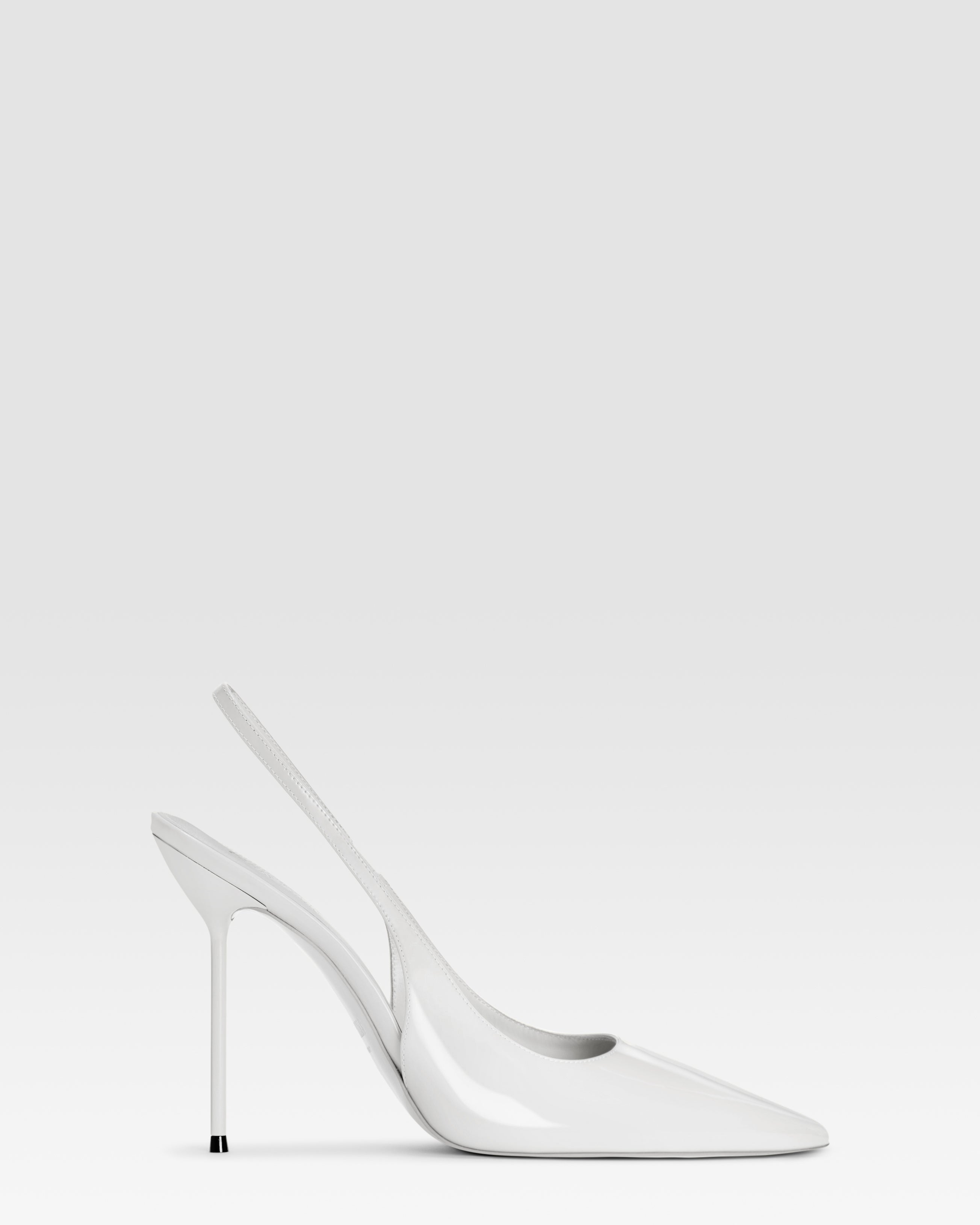 Zapatos destalonados de charol color blanco optico