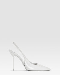 Zapatos destalonados de charol color blanco optico — BLANCO OPTICO