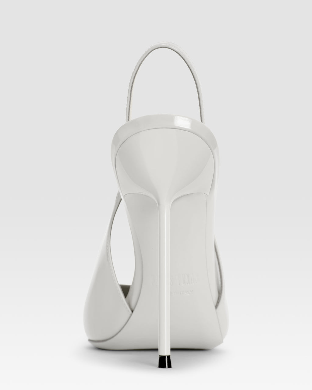Slingbacks aus optisch weissem Lackleder