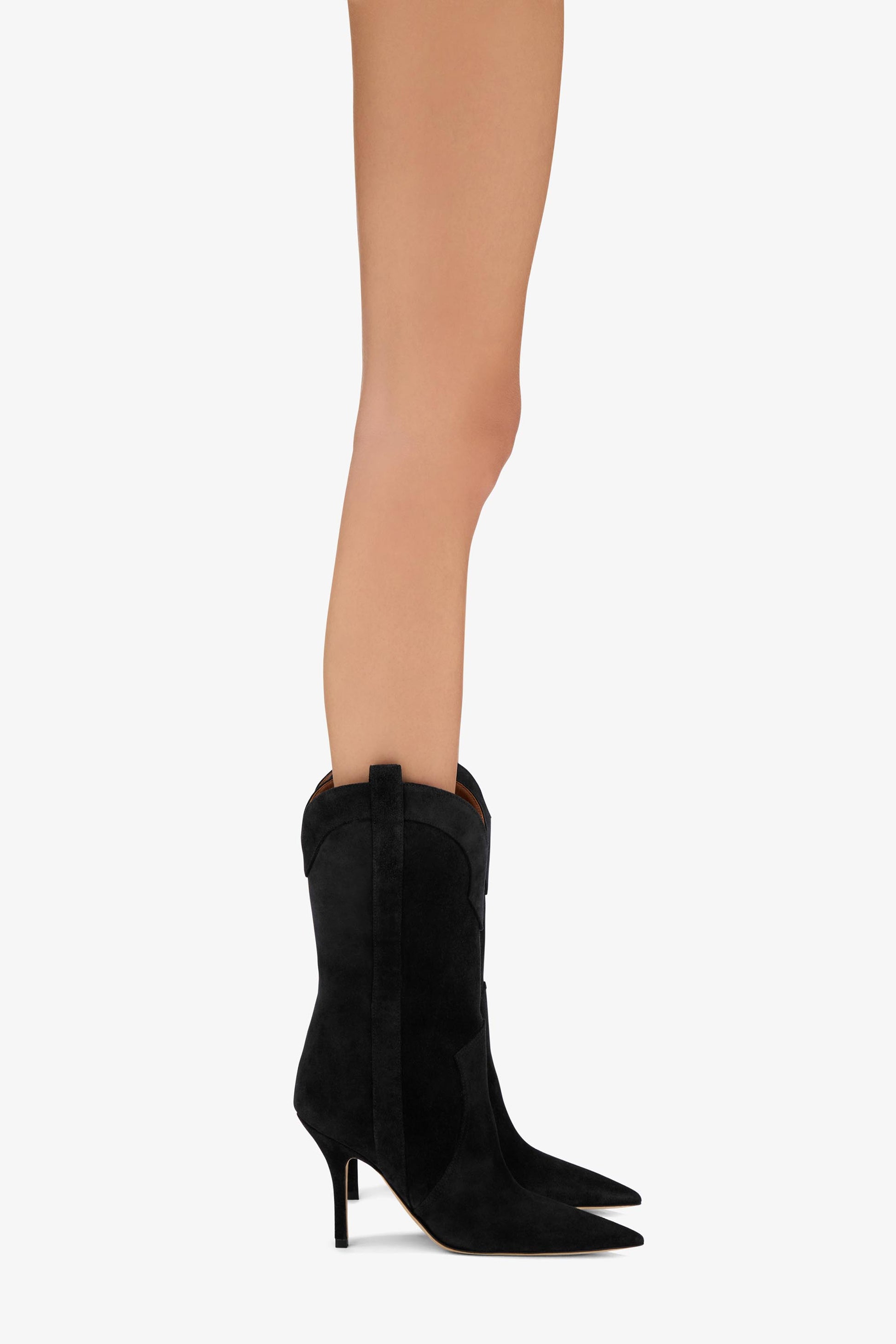 Black suede mid-calf boot - Product worn
