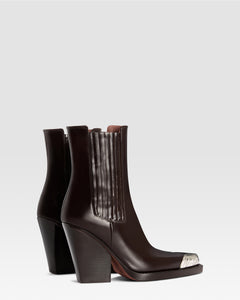 BOTIN WESTERN DE PIEL CEPILLADA CON PUNTERA METALICA