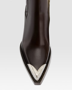 BOTIN WESTERN DE PIEL CEPILLADA CON PUNTERA METALICA