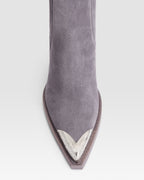 Slingbacks in denim-colored calf suede leather