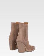 Velourslederstiefeletten mit Metallkappe