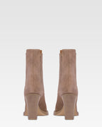 Velourslederstiefeletten mit Metallkappe