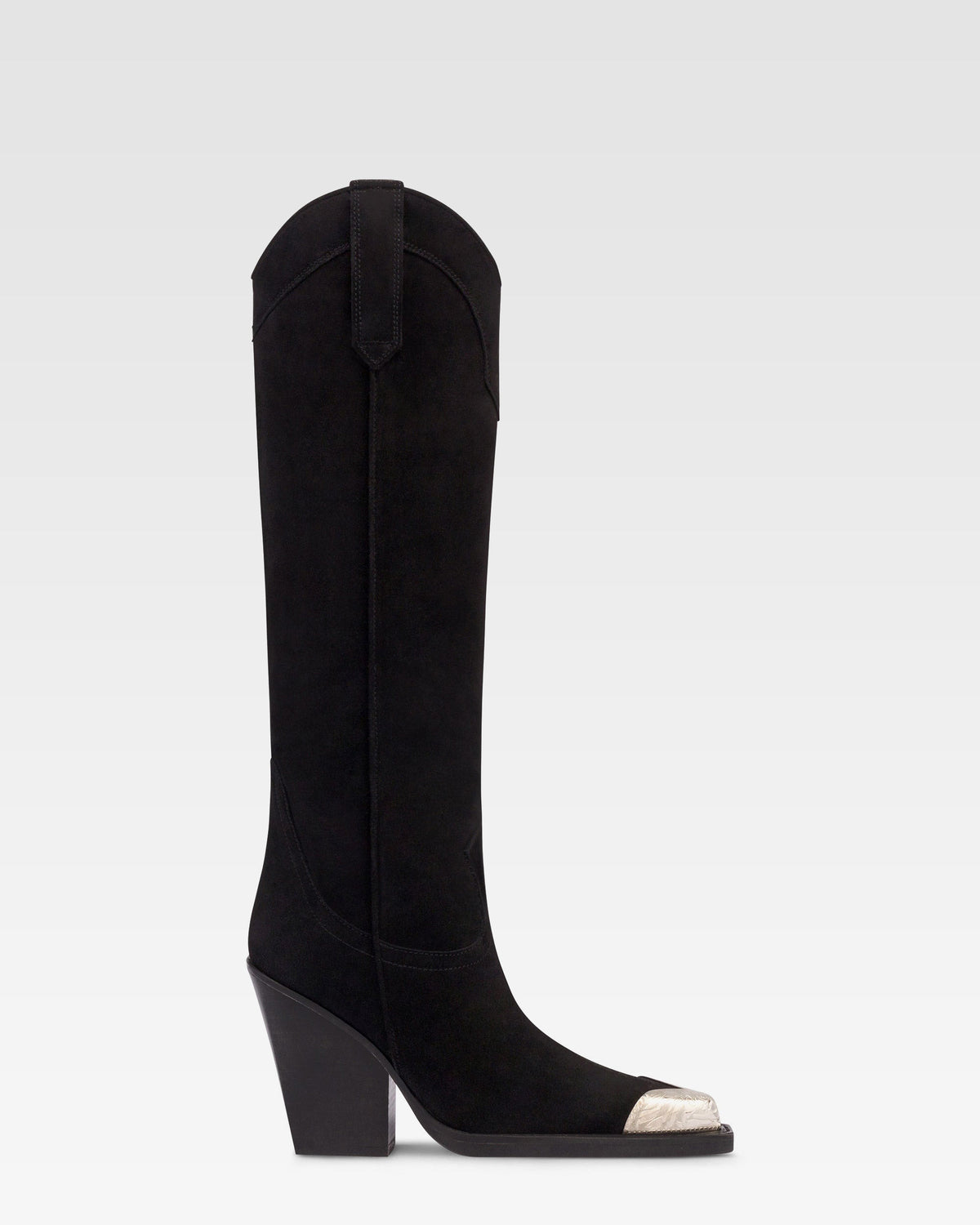 Westernstiefel aus Wildleder mit verzierter Kappe