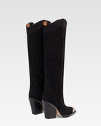 Bota tejana de ante negro