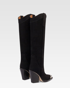 Bota tejana de ante negro