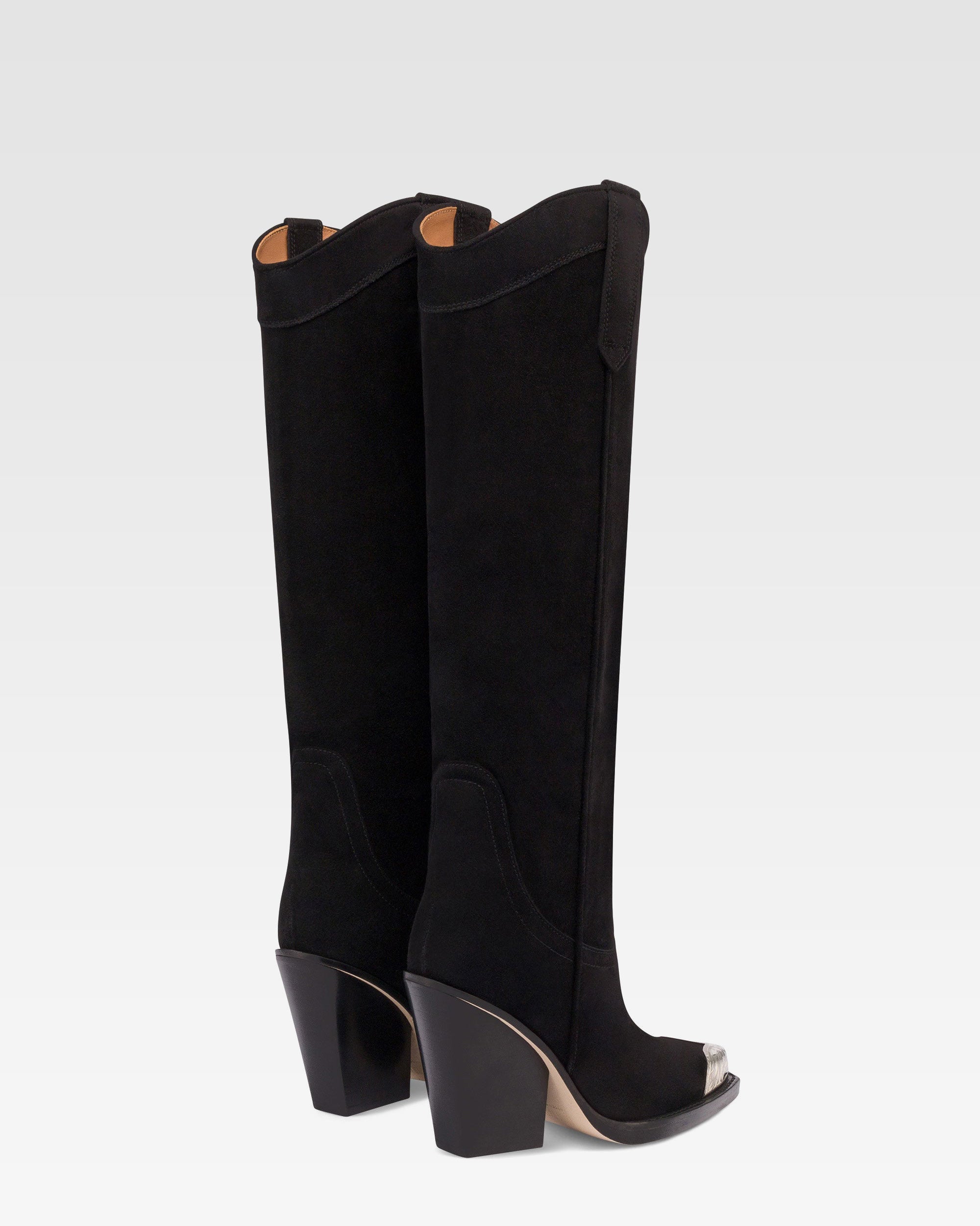 Botte texane en daim noir