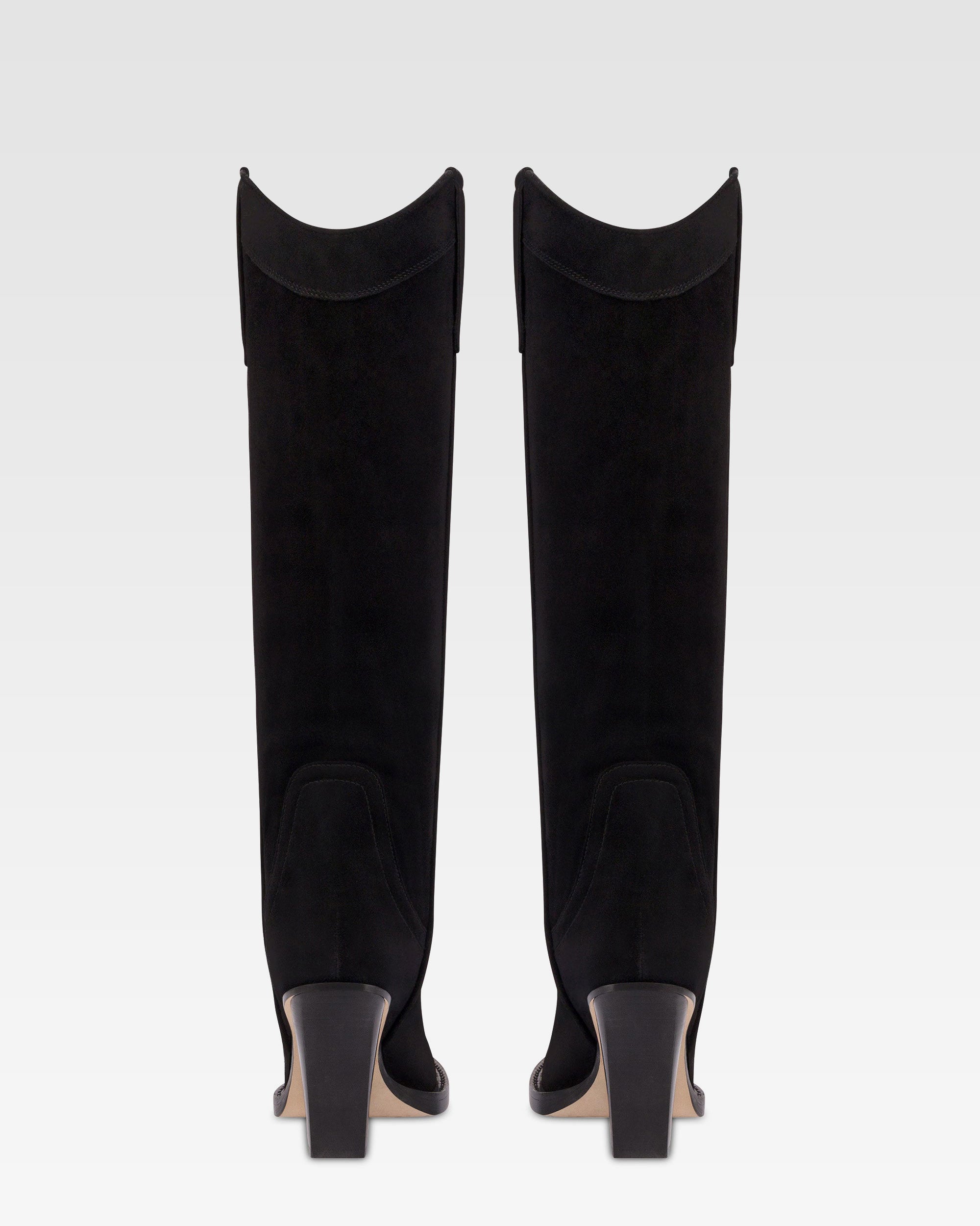 Botte texane en daim noir