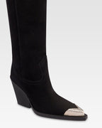 Bota tejana de ante negro