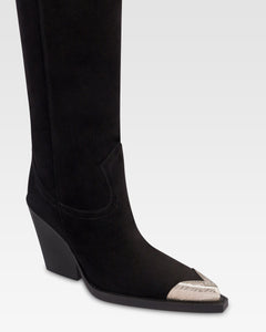 Bota tejana de ante negro