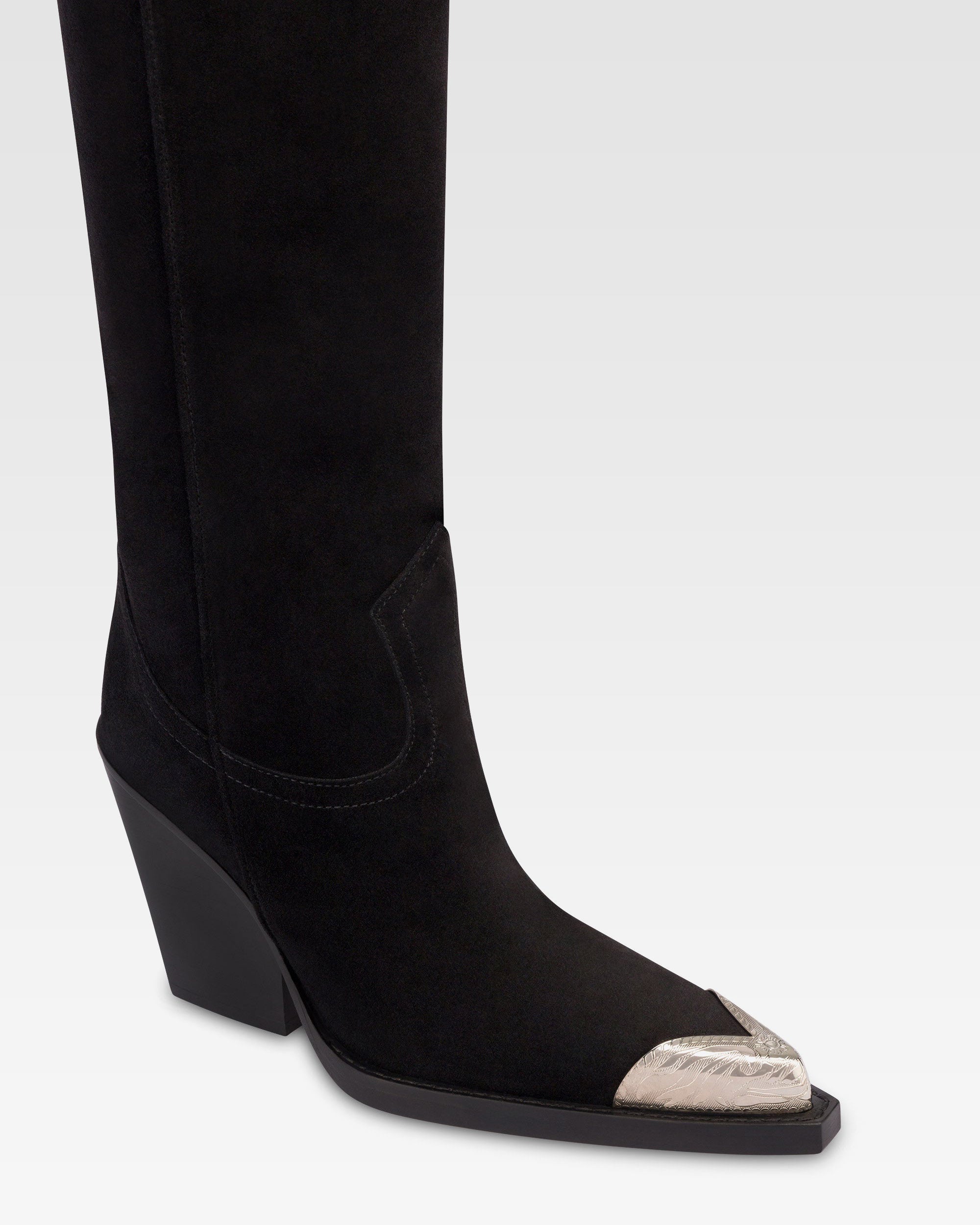 Botte texane en daim noir
