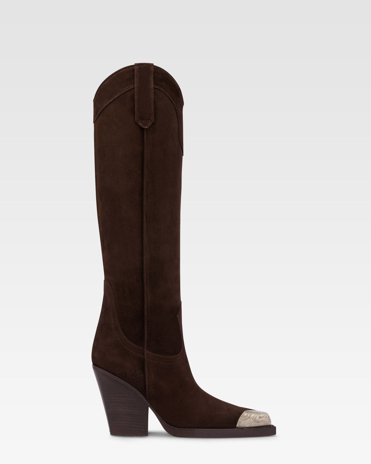 Westernstiefel aus Wildleder mit verzierter Kappe