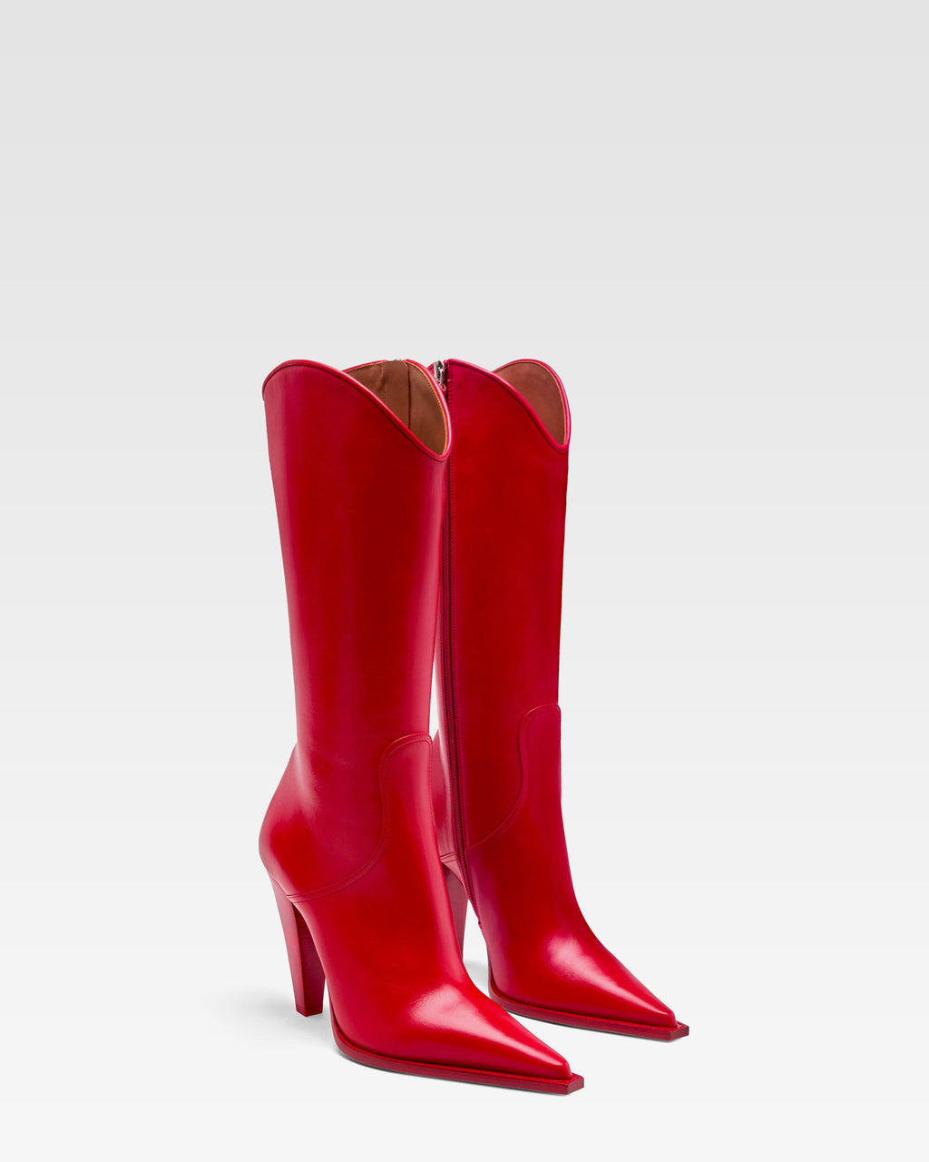 Botte en cuir rouge