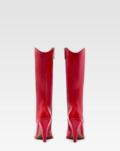 Botte en cuir rouge