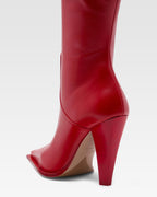 Botte en cuir rouge