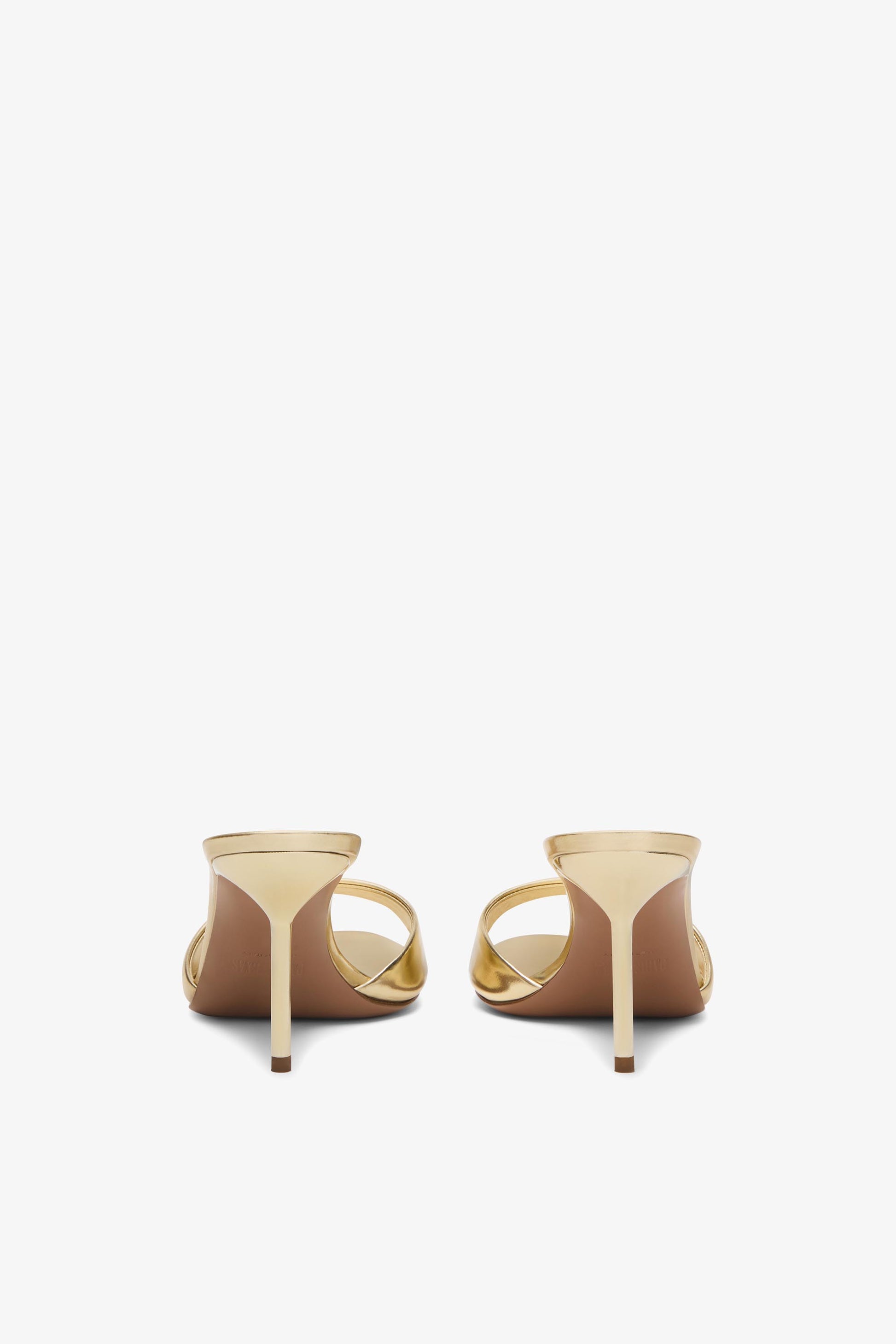 Gold mirrored leather mule