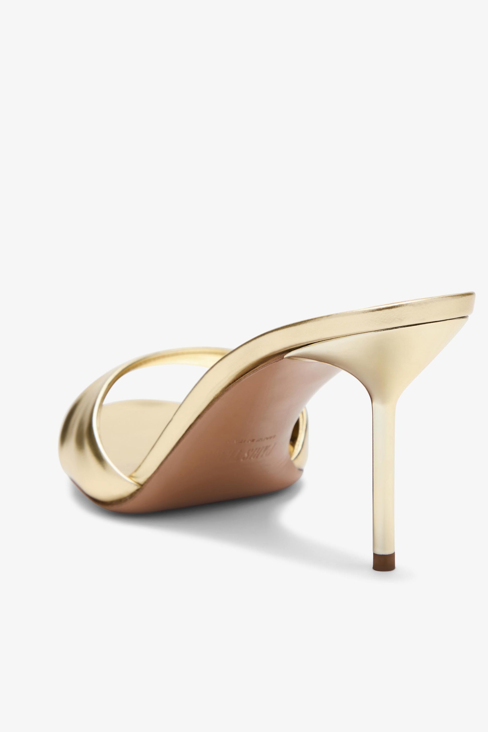 Gold mirrored leather mule