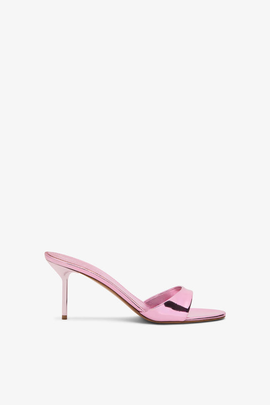 Pink mirrored leather mule