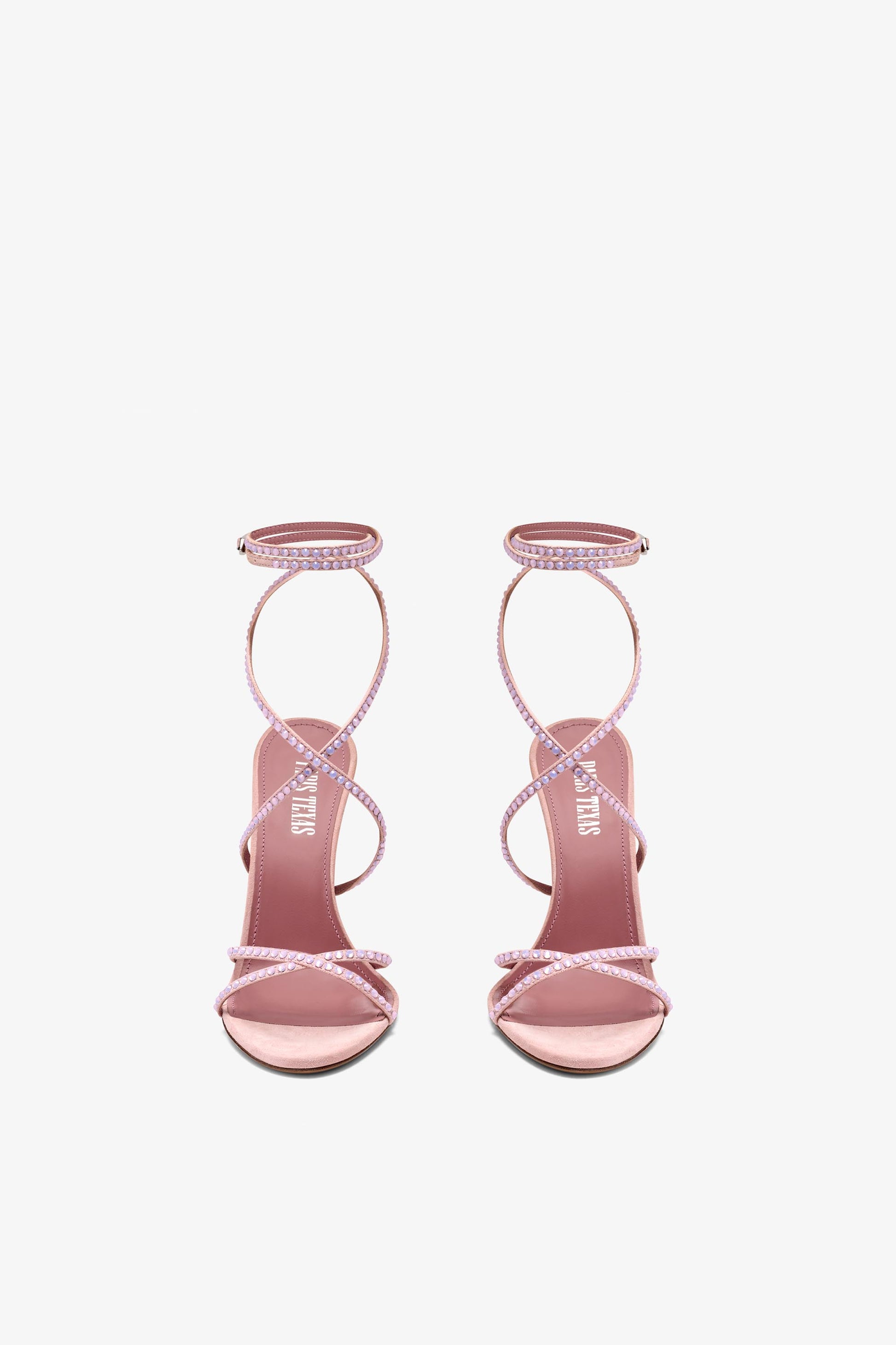Crystal-encrusted baby pink sandal