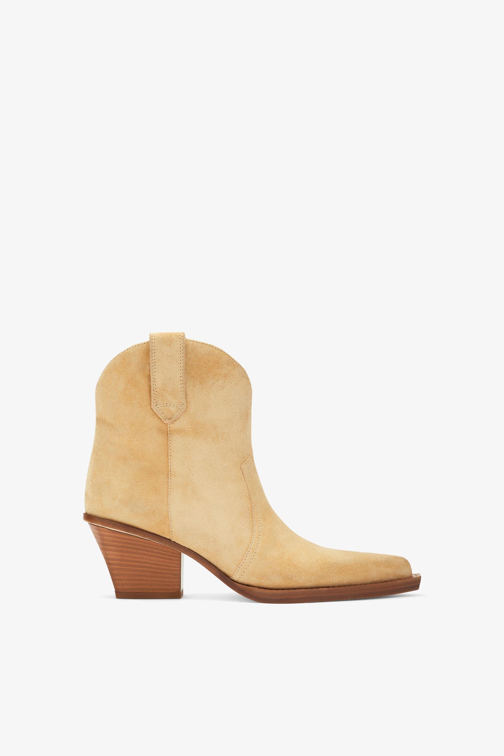 Ecru suede ankle boot
