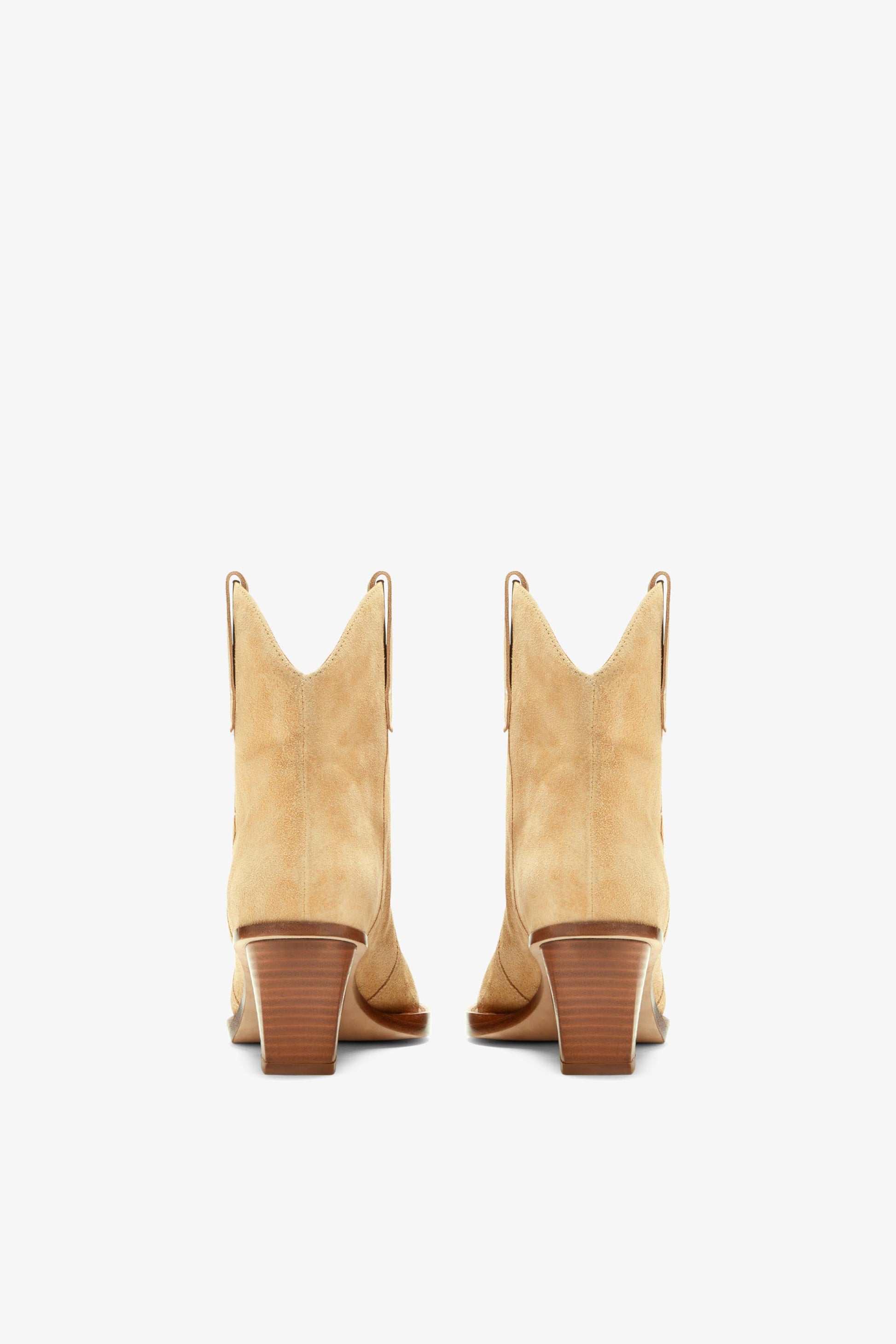 Ecru suede ankle boot