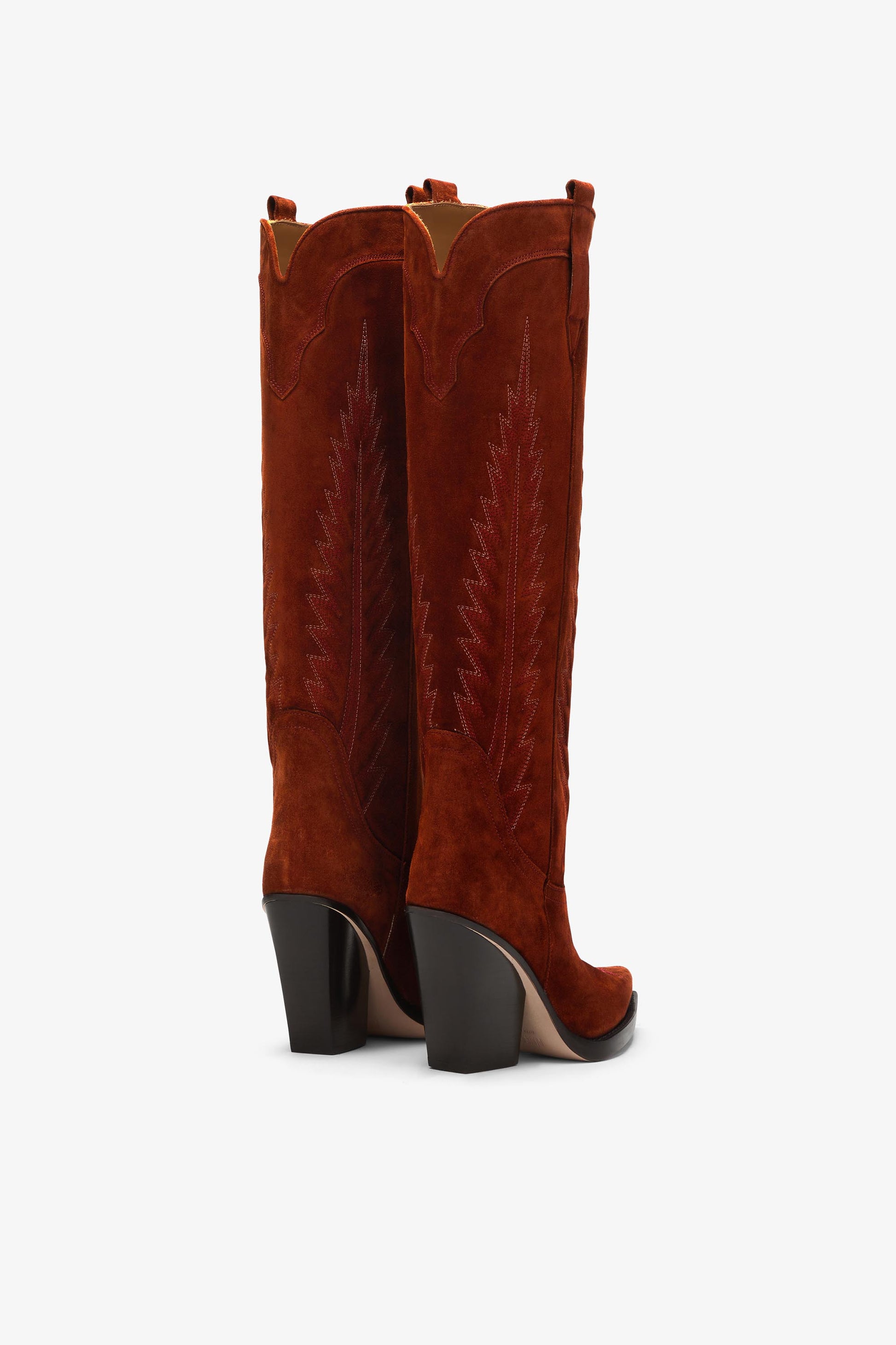 Rust suede embroidered Texan boot