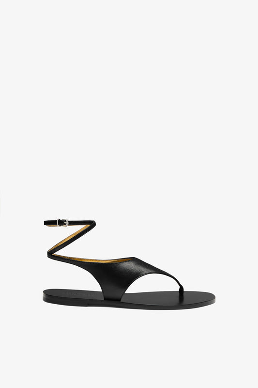 Black nappa leather sandal