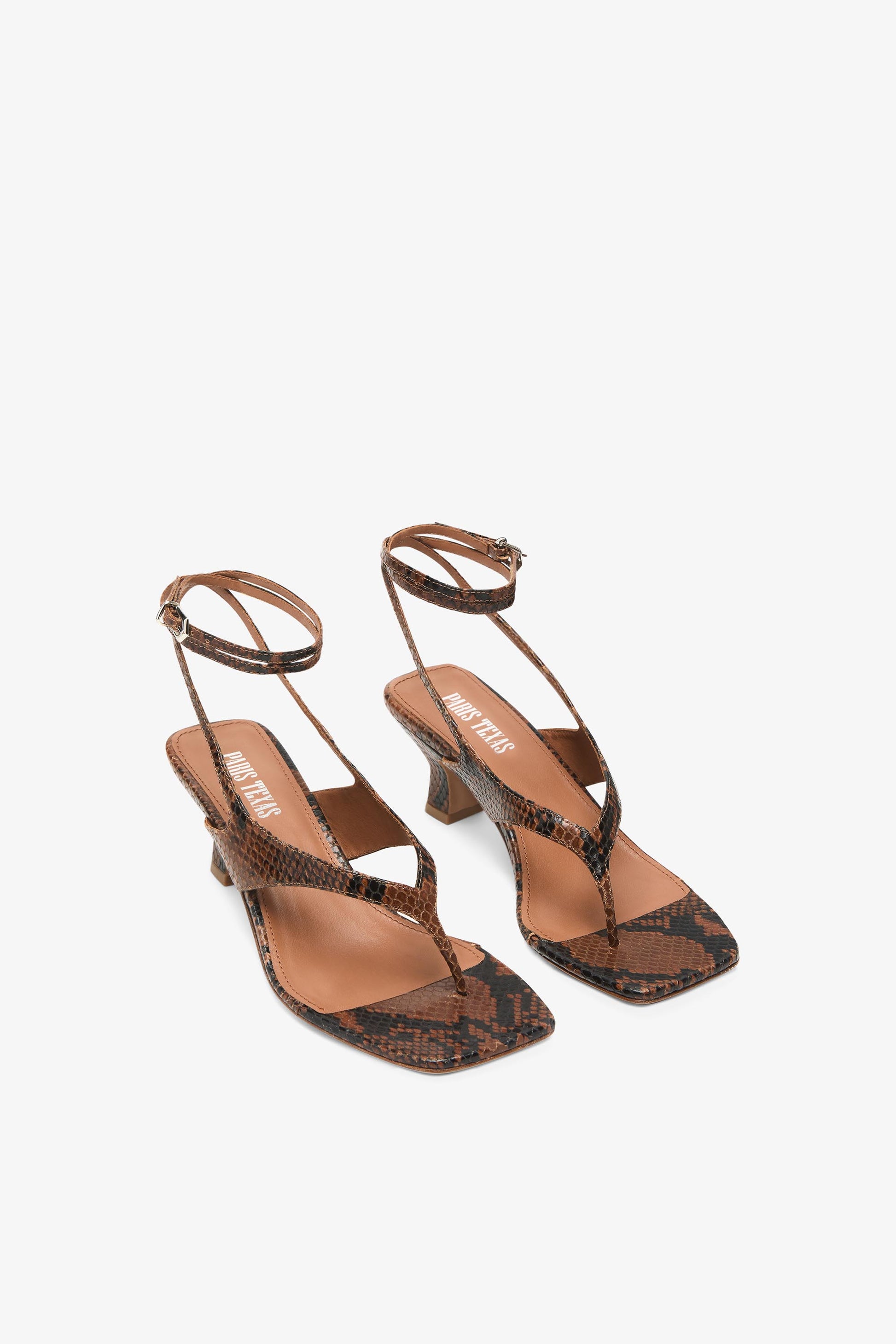 Brown ayers-effect leather sandal