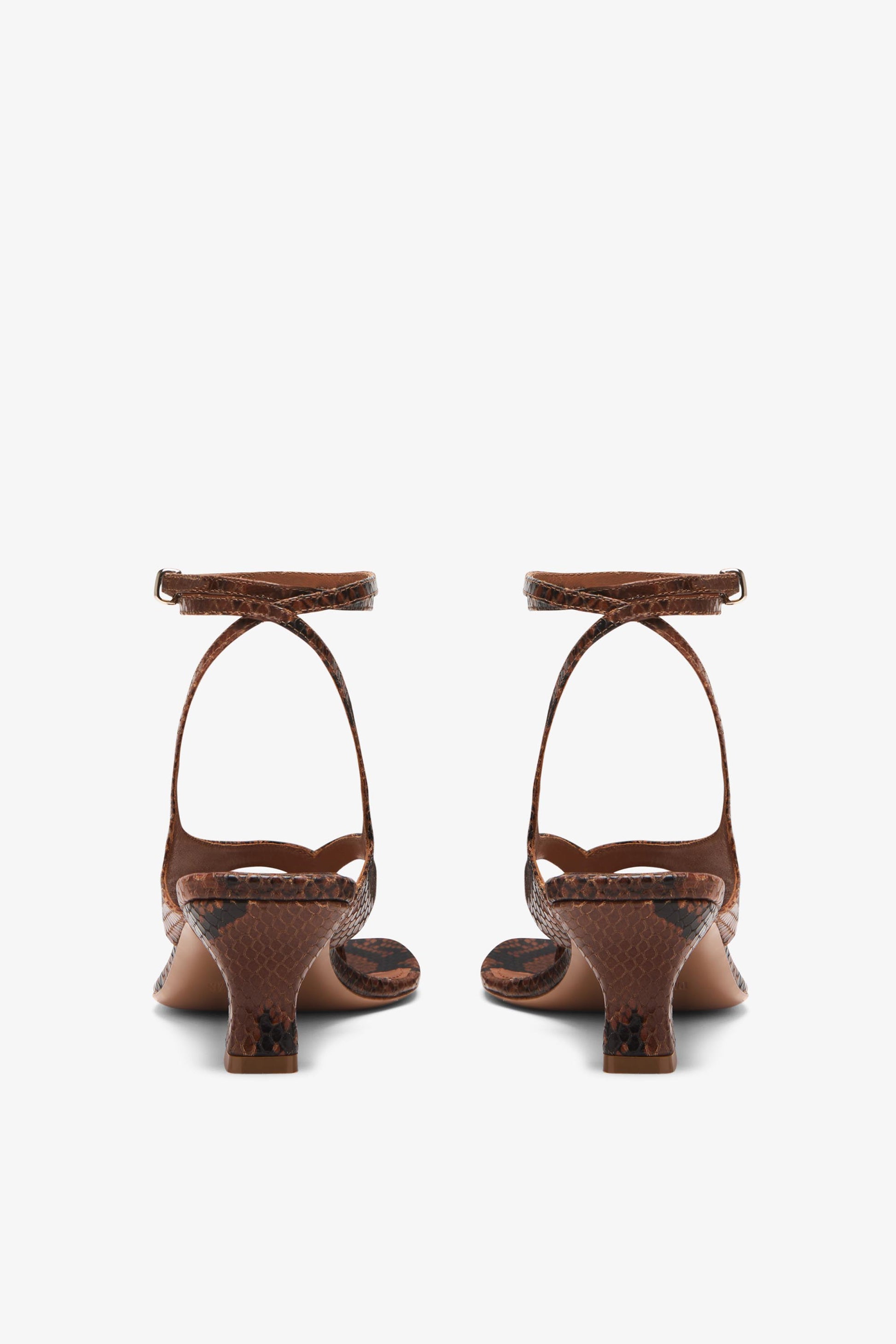 Brown ayers-effect leather sandal