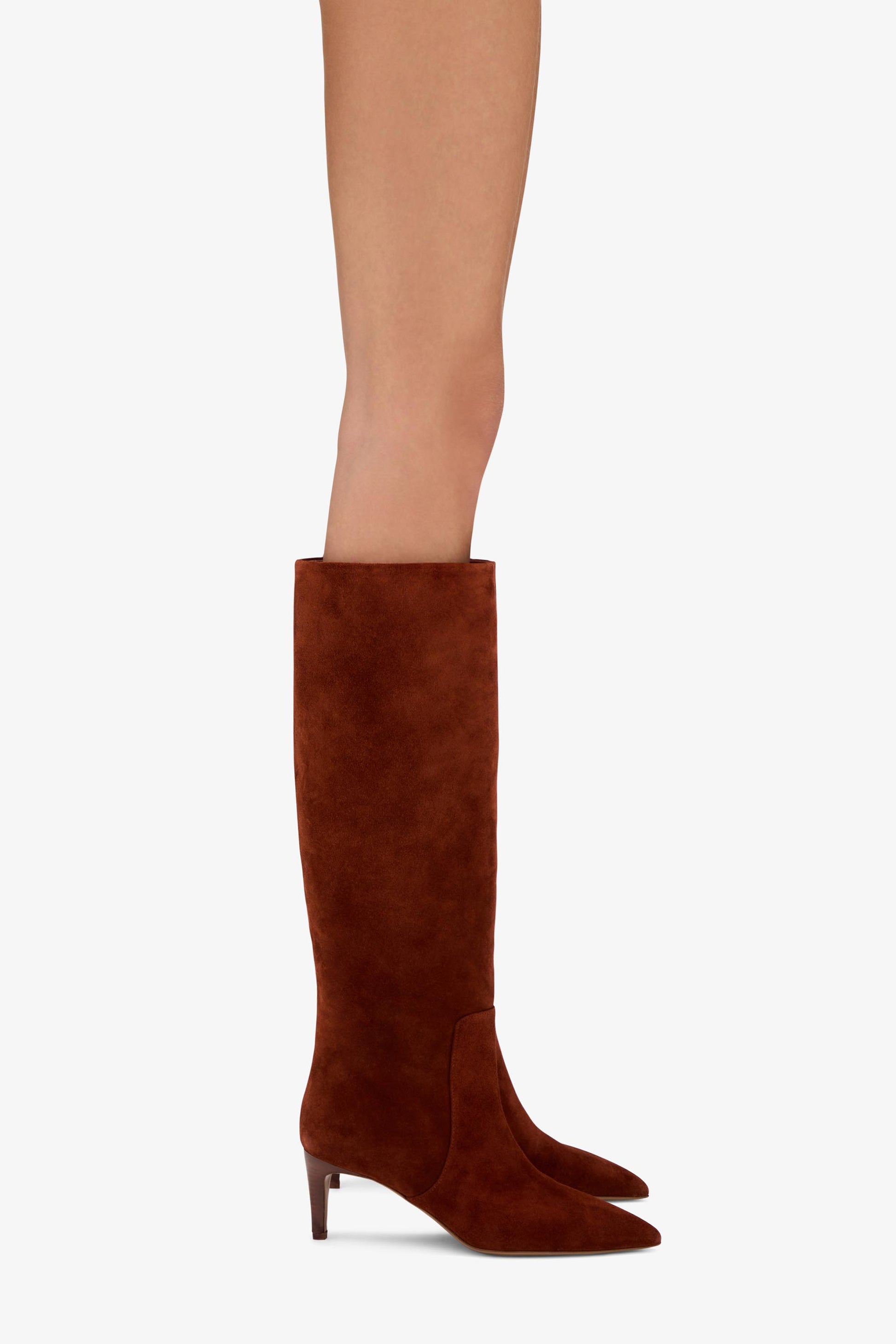 Rust suede knee-high boot - Product worn