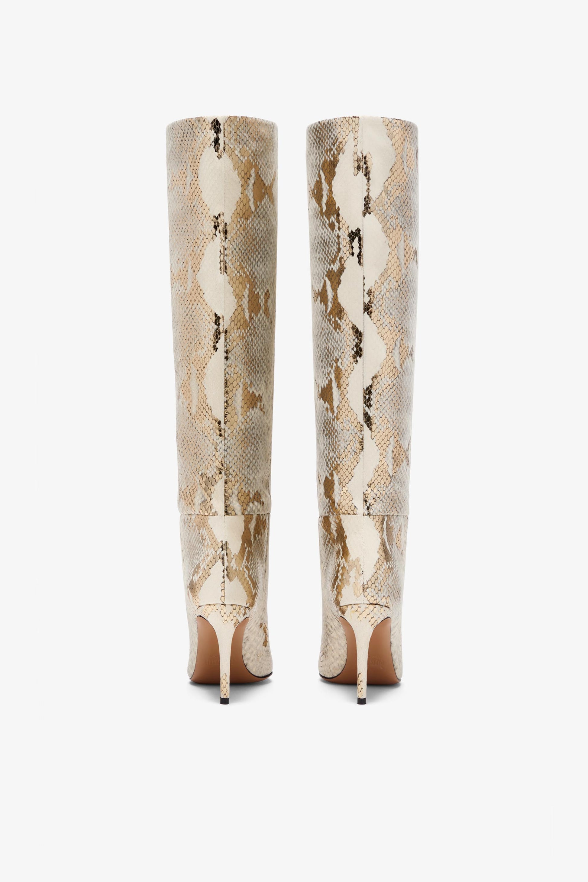 Rock python-effect leather boot