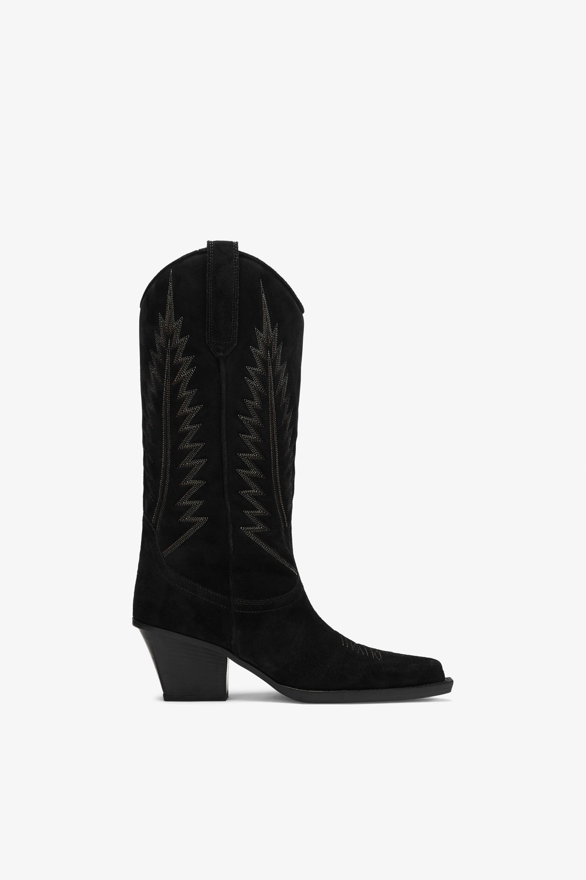 Black suede boot