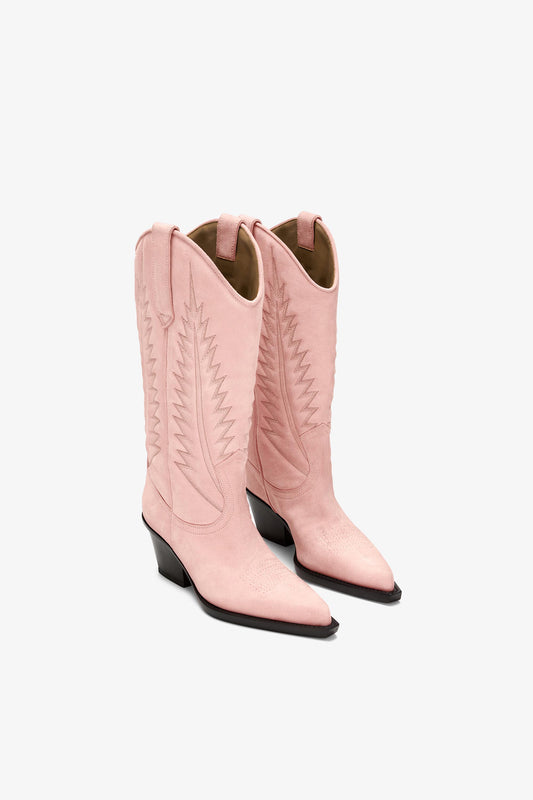 Pink suede boot - Front