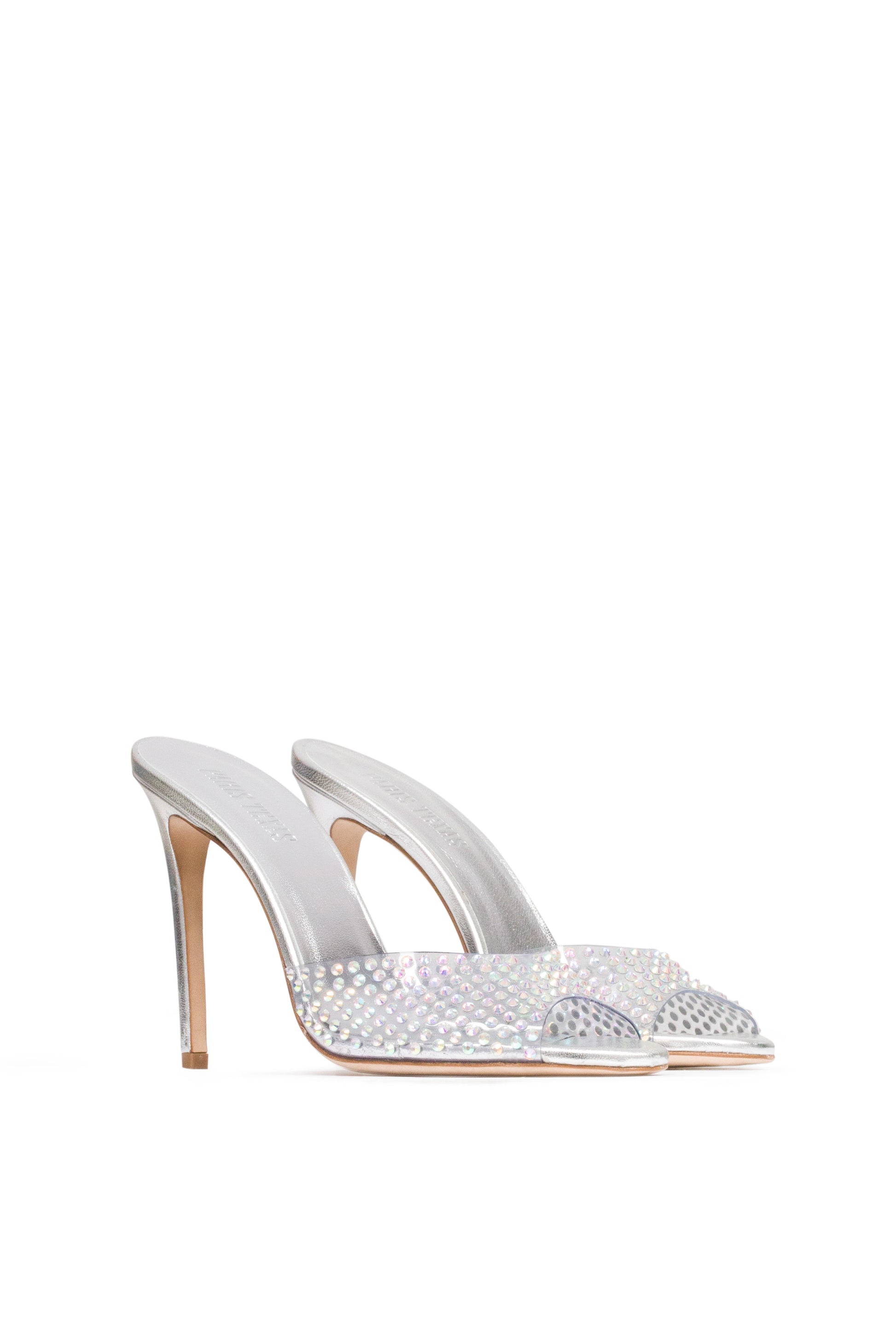 Embellished clear pvc mules - Front