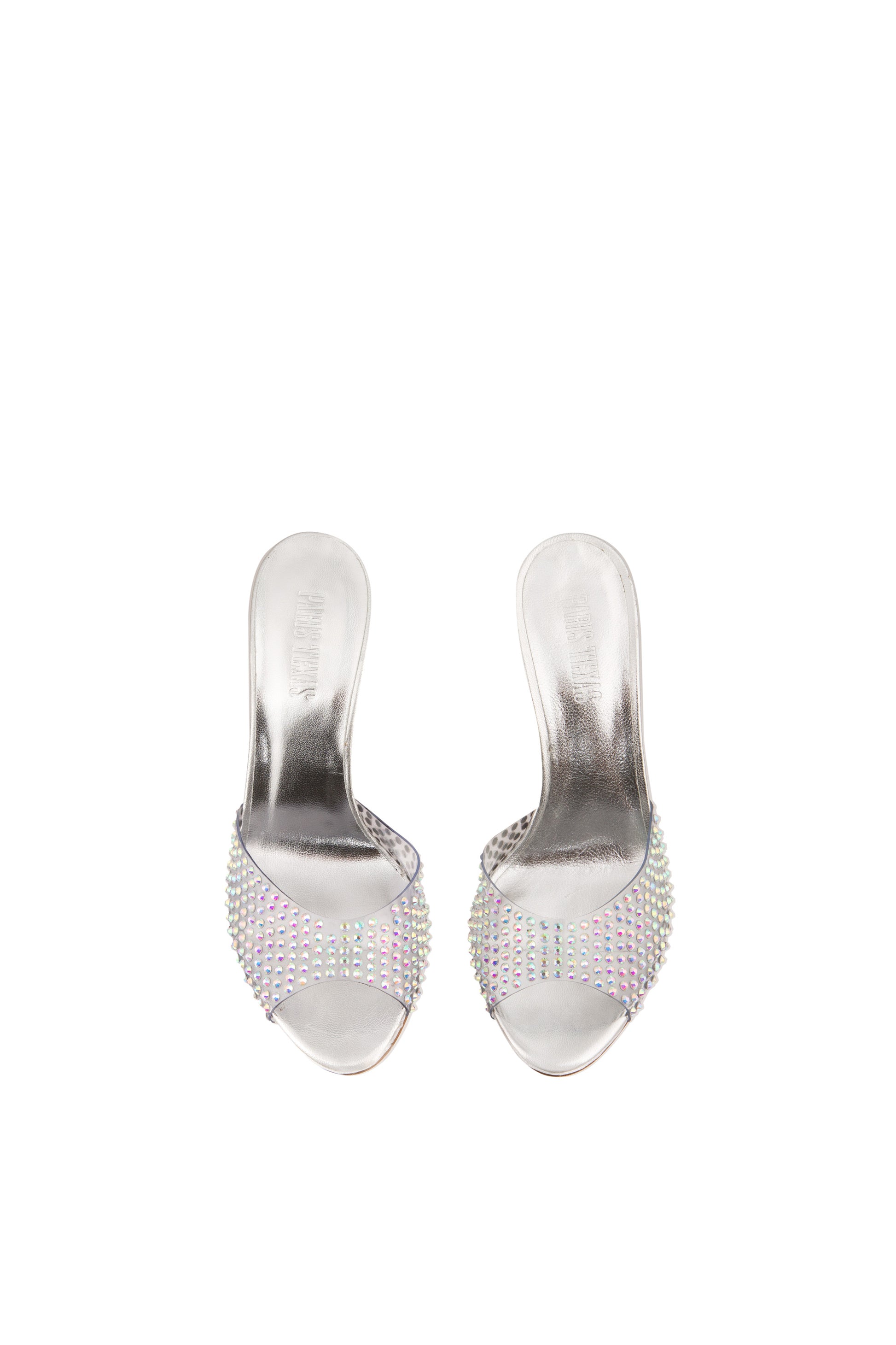 Embellished clear pvc mules - Top view