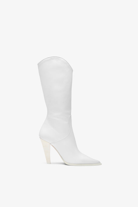 White leather boot