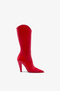 Botte en cuir rouge