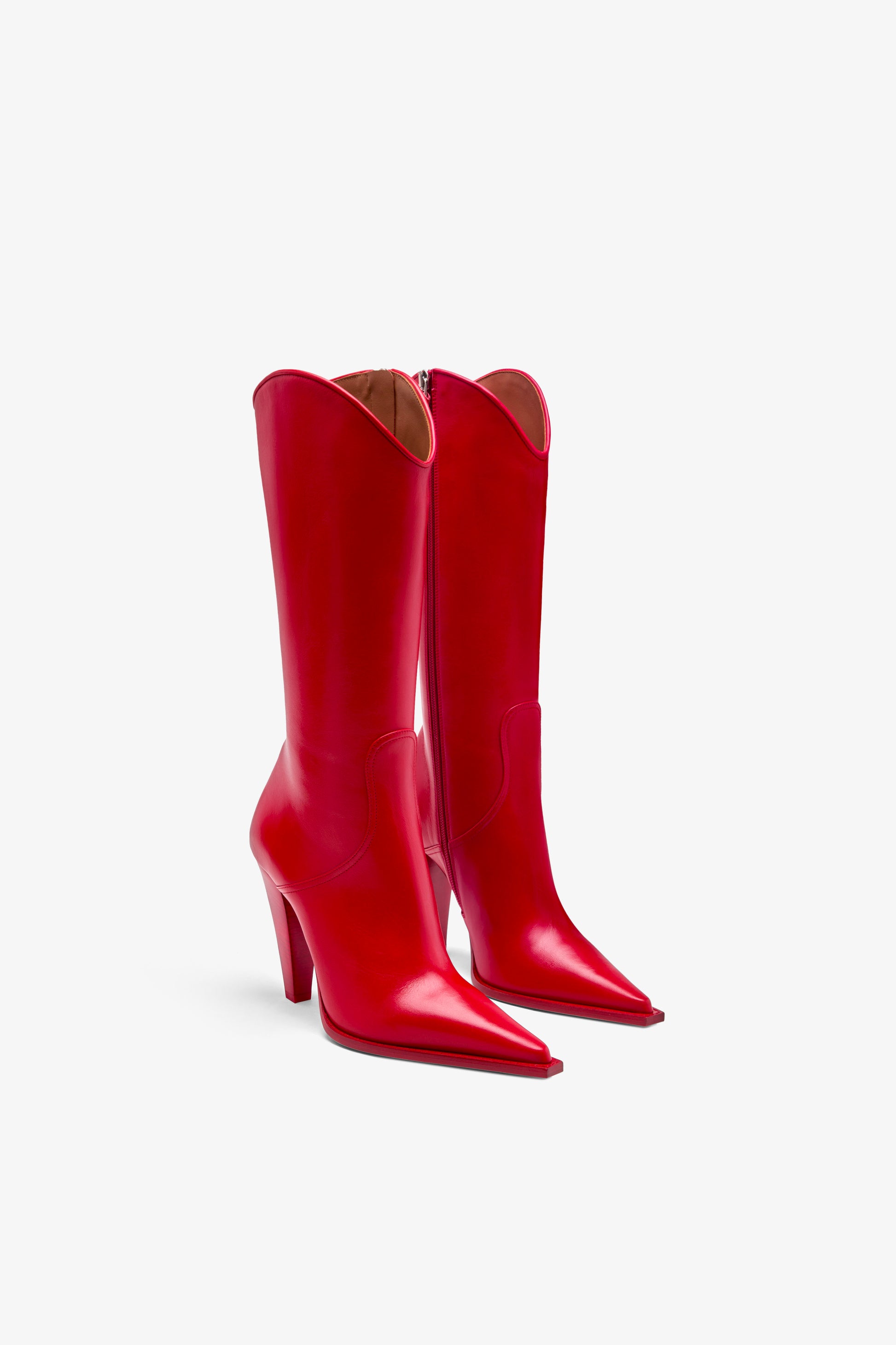 Red leather boot